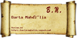 Barta Mahália névjegykártya